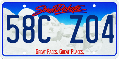 SD license plate 58CZ04