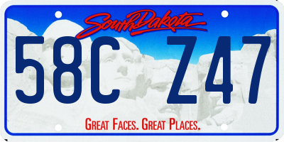 SD license plate 58CZ47