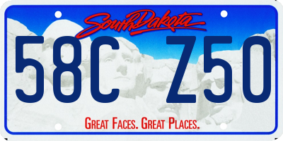 SD license plate 58CZ50