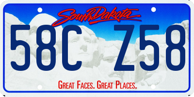 SD license plate 58CZ58
