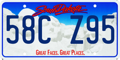 SD license plate 58CZ95