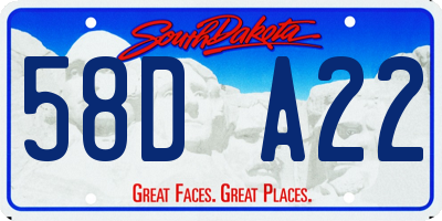 SD license plate 58DA22