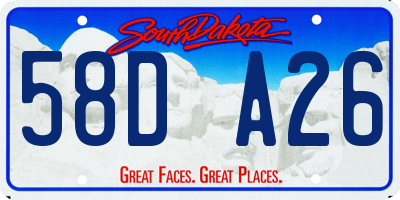 SD license plate 58DA26