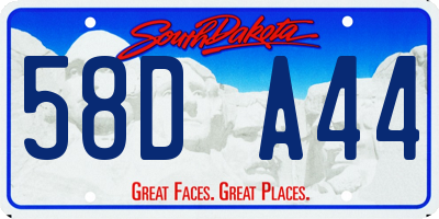 SD license plate 58DA44