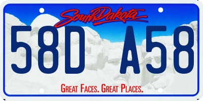 SD license plate 58DA58