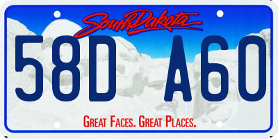 SD license plate 58DA60