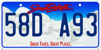 SD license plate 58DA93