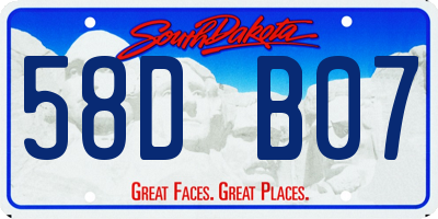 SD license plate 58DB07