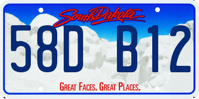 SD license plate 58DB12