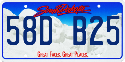 SD license plate 58DB25
