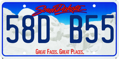SD license plate 58DB55