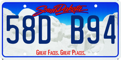 SD license plate 58DB94