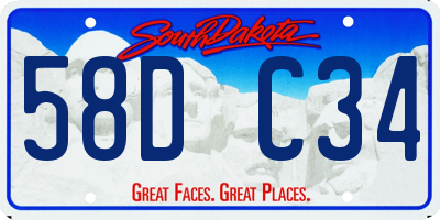 SD license plate 58DC34
