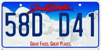 SD license plate 58DD41