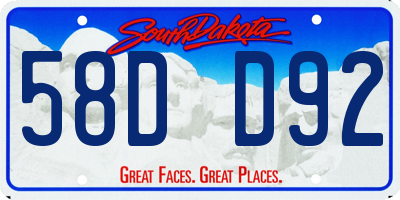 SD license plate 58DD92