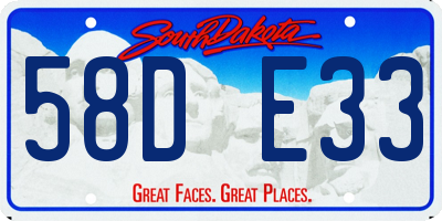SD license plate 58DE33
