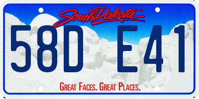 SD license plate 58DE41