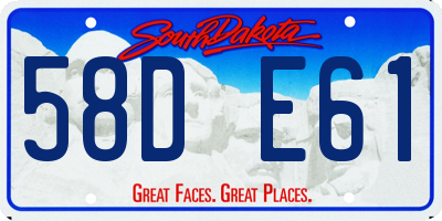 SD license plate 58DE61