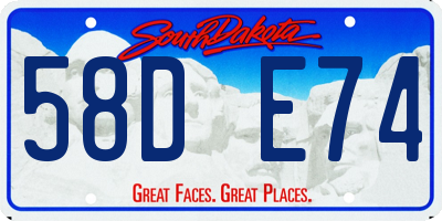 SD license plate 58DE74