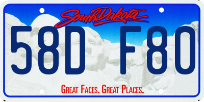 SD license plate 58DF80
