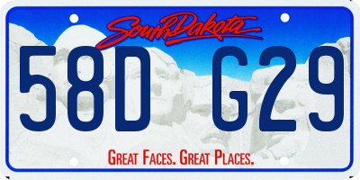SD license plate 58DG29