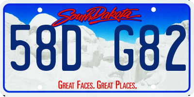 SD license plate 58DG82