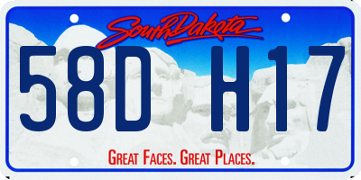 SD license plate 58DH17