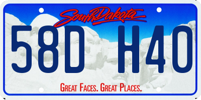 SD license plate 58DH40