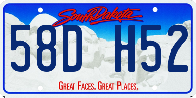 SD license plate 58DH52