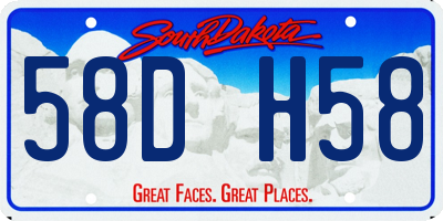 SD license plate 58DH58
