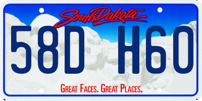 SD license plate 58DH60