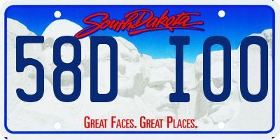 SD license plate 58DI00