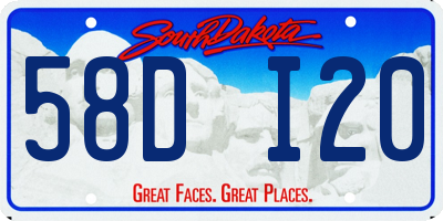 SD license plate 58DI20