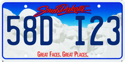 SD license plate 58DI23