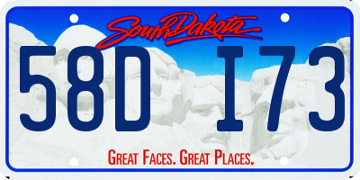 SD license plate 58DI73