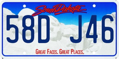 SD license plate 58DJ46