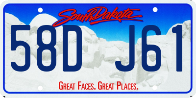 SD license plate 58DJ61
