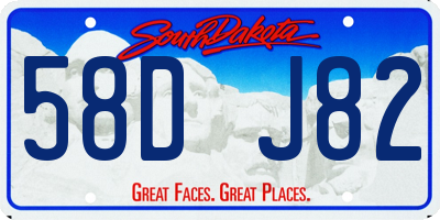 SD license plate 58DJ82