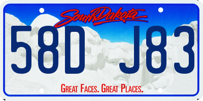 SD license plate 58DJ83