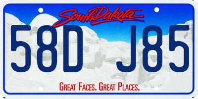 SD license plate 58DJ85