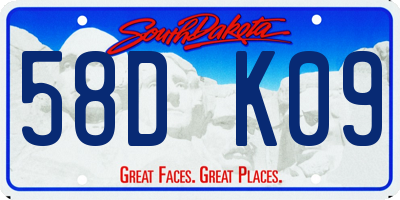 SD license plate 58DK09