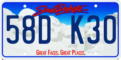 SD license plate 58DK30