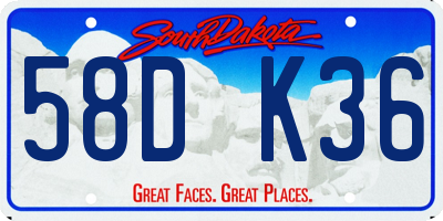 SD license plate 58DK36