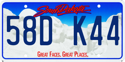 SD license plate 58DK44