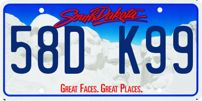 SD license plate 58DK99