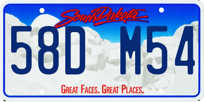 SD license plate 58DM54