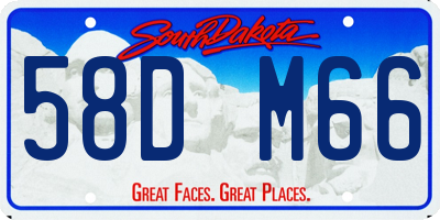 SD license plate 58DM66