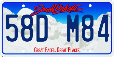SD license plate 58DM84