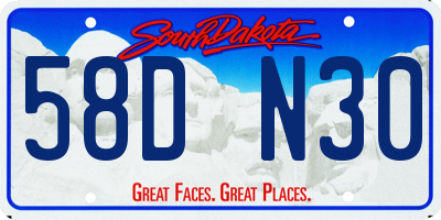 SD license plate 58DN30