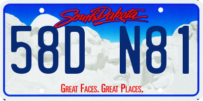 SD license plate 58DN81